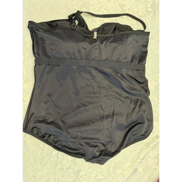 Lands End Size 26W Tummy Control One Shoulder One Piece Swimsuit Black Slimming - Picture 6 of 6